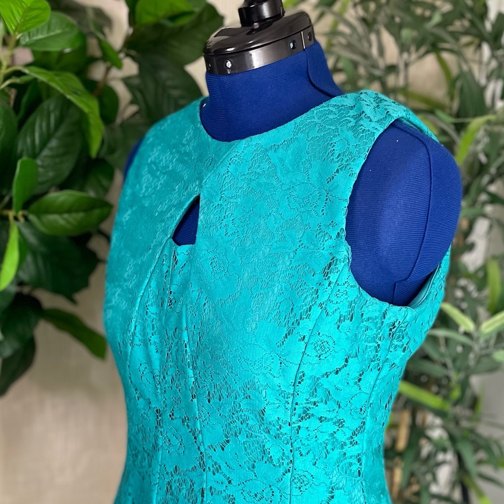 Teal Sleeveless Lace Dress/ Branded By Danny & Nicole/ Size 14
